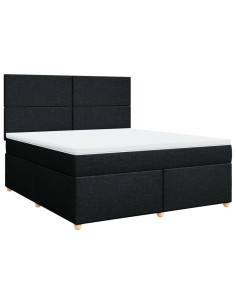 Giroletto a Molle con Materasso Nero 180x200 cm in Tessuto 2