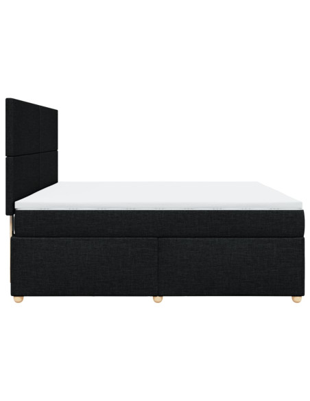 Giroletto a Molle con Materasso Nero 180x200 cm in Tessuto