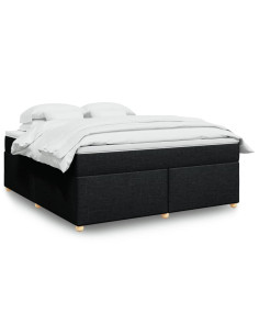 Giroletto a Molle con Materasso Nero 180x200 cm in Tessuto
