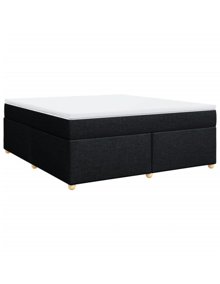 Giroletto a Molle con Materasso Nero 180x200 cm in Tessuto