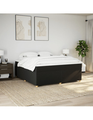 Giroletto a Molle con Materasso Nero 180x200 cm in Tessuto