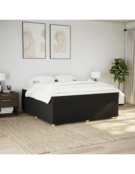 Giroletto a Molle con Materasso Nero 180x200 cm in Tessuto