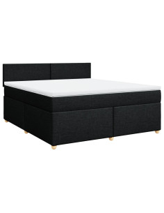 Giroletto a Molle con Materasso Nero 180x200 cm in Tessuto 2