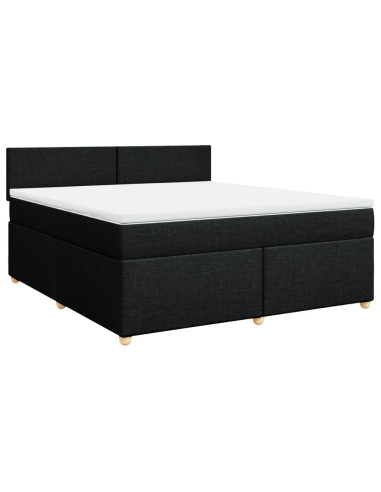 Giroletto a Molle con Materasso Nero 180x200 cm in Tessuto
