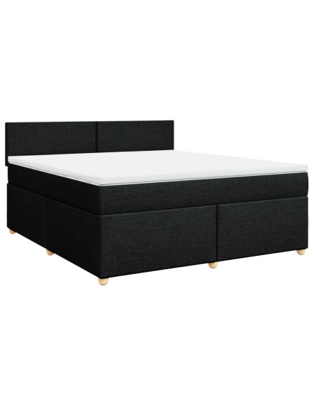 Giroletto a Molle con Materasso Nero 180x200 cm in Tessuto