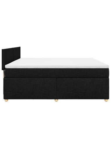 Giroletto a Molle con Materasso Nero 180x200 cm in Tessuto