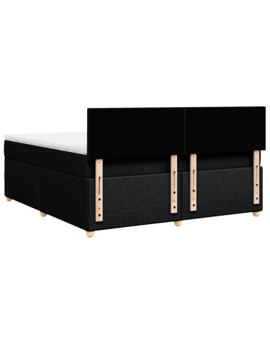 Giroletto a Molle con Materasso Nero 180x200 cm in Tessuto