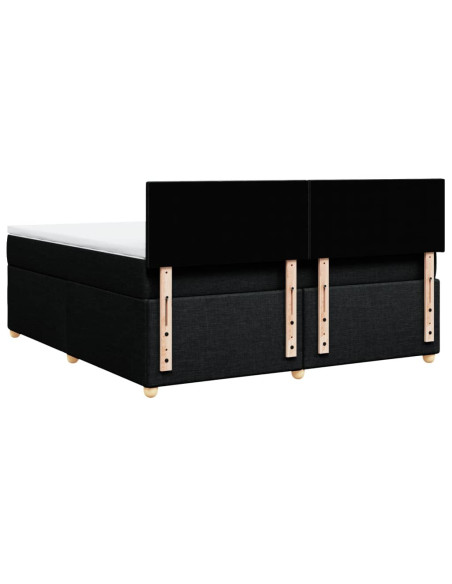 Giroletto a Molle con Materasso Nero 180x200 cm in Tessuto