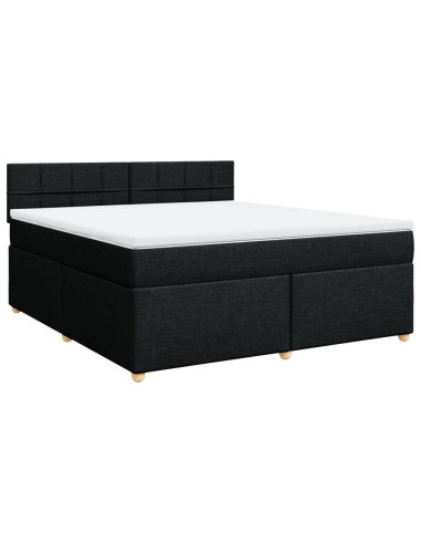 Giroletto a Molle con Materasso Nero 180x200 cm in Tessuto
