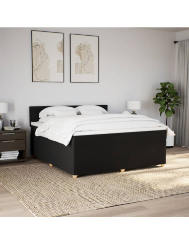 Giroletto a Molle con Materasso Nero 180x200 cm in Tessuto