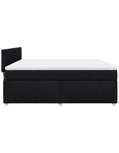 Giroletto a Molle con Materasso Nero 180x200 cm in Tessuto