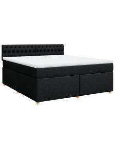 Giroletto a Molle con Materasso Nero 180x200 cm in Tessuto 2