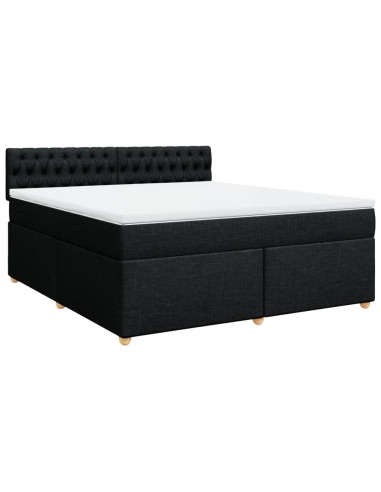 Giroletto a Molle con Materasso Nero 180x200 cm in Tessuto