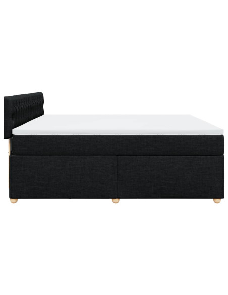Giroletto a Molle con Materasso Nero 180x200 cm in Tessuto