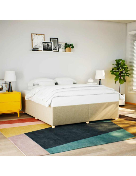 Giroletto senza Materasso Crema 180x200 cm in Tessuto