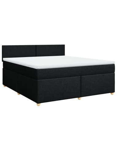 Giroletto a Molle con Materasso Nero 180x200 cm in Tessuto