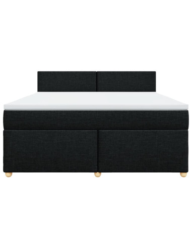 Giroletto a Molle con Materasso Nero 180x200 cm in Tessuto