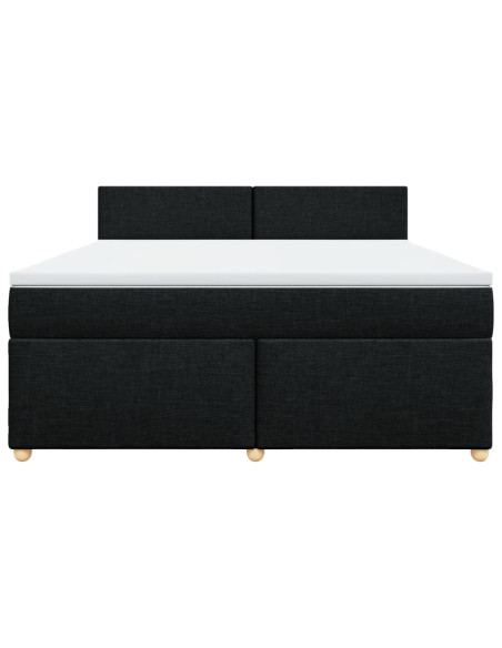 Giroletto a Molle con Materasso Nero 180x200 cm in Tessuto