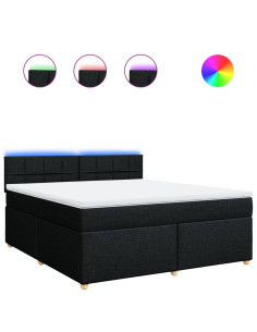 Giroletto a Molle con Materasso Nero 180x200 cm in Tessuto 2