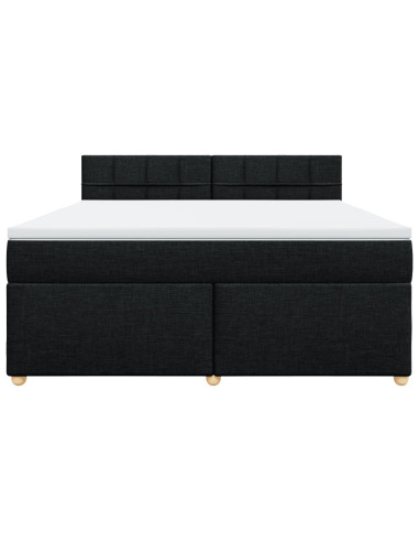 Giroletto a Molle con Materasso Nero 180x200 cm in Tessuto