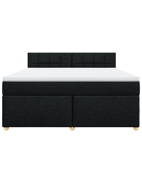 Giroletto a Molle con Materasso Nero 180x200 cm in Tessuto