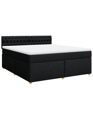Giroletto a Molle con Materasso Nero 180x200 cm in Tessuto