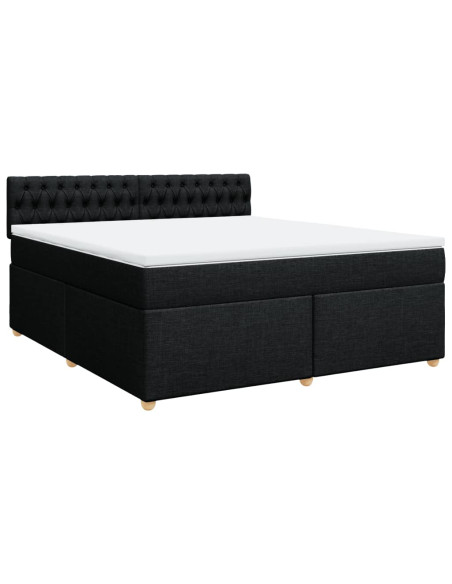 Giroletto a Molle con Materasso Nero 180x200 cm in Tessuto