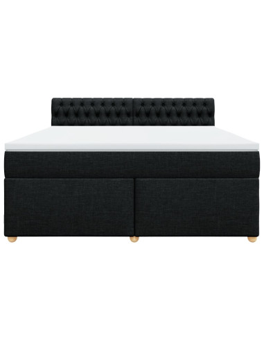 Giroletto a Molle con Materasso Nero 180x200 cm in Tessuto