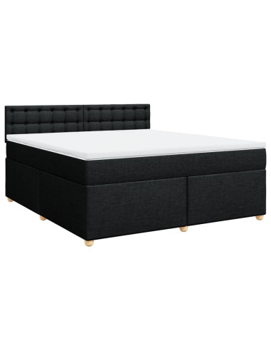 Giroletto a Molle con Materasso Nero 180x200 cm in Tessuto