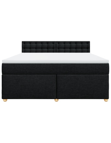 Giroletto a Molle con Materasso Nero 180x200 cm in Tessuto