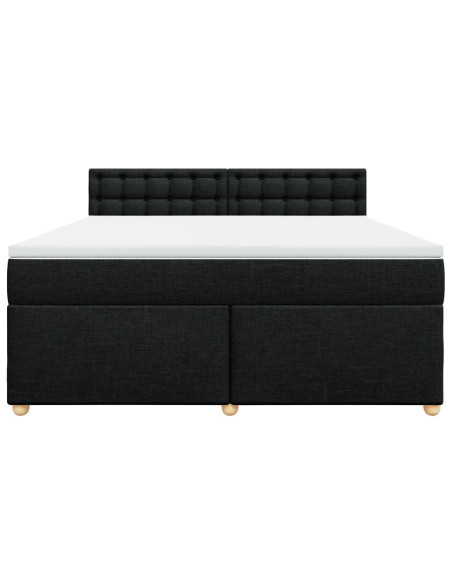 Giroletto a Molle con Materasso Nero 180x200 cm in Tessuto