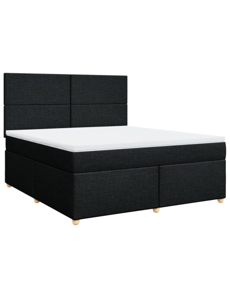 Giroletto a Molle con Materasso Nero 180x200 cm in Tessuto