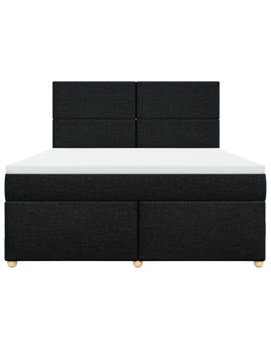 Giroletto a Molle con Materasso Nero 180x200 cm in Tessuto
