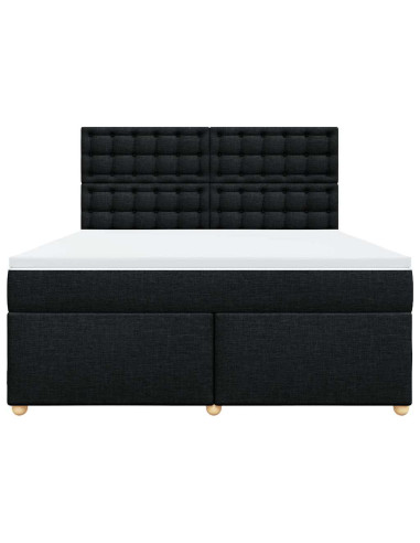 Giroletto a Molle con Materasso Nero 180x200 cm in Tessuto