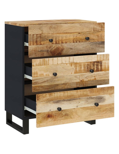 Credenze 2 pz 60x33x75 cm in Legno di Mango Grezzo