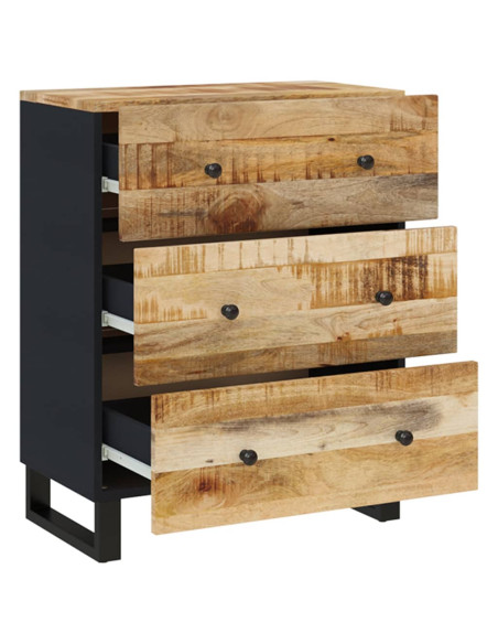 Credenze 2 pz 60x33x75 cm in Legno di Mango Grezzo