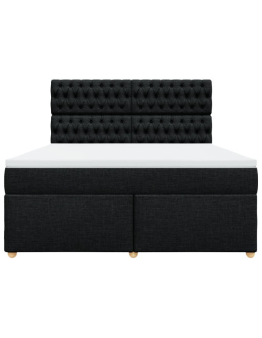 Giroletto a Molle con Materasso Nero 180x200 cm in Tessuto