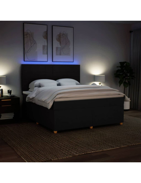 Giroletto a Molle con Materasso Nero 180x200 cm in Tessuto