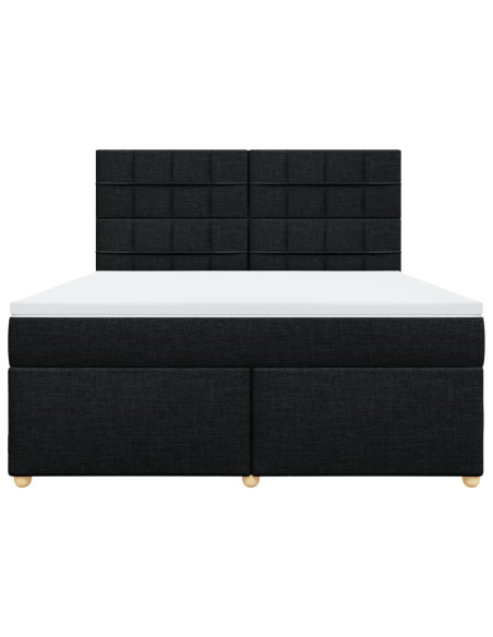 Giroletto a Molle con Materasso Nero 180x200 cm in Tessuto