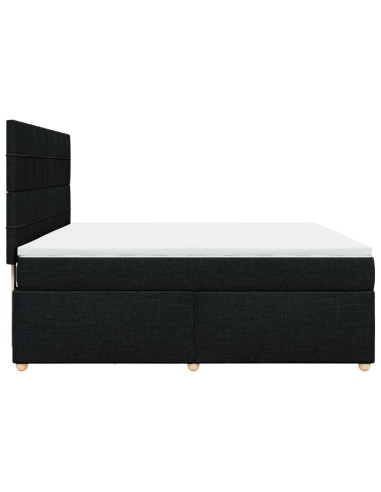 Giroletto a Molle con Materasso Nero 180x200 cm in Tessuto