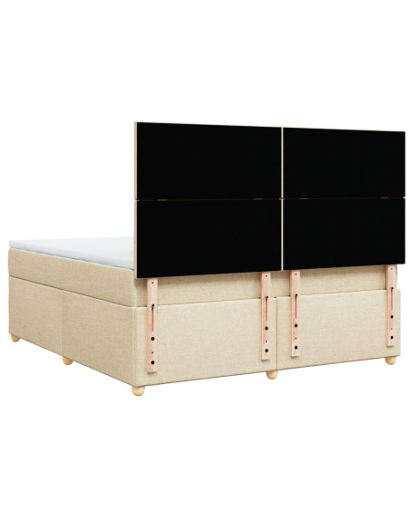 Giroletto a Molle con Materasso Crema 180x200 cm in Tessuto