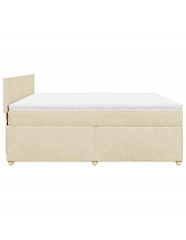 Giroletto a Molle con Materasso Crema 180x200 cm in Tessuto