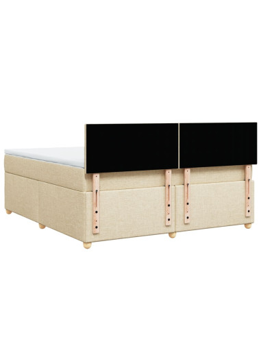 Giroletto a Molle con Materasso Crema 180x200 cm in Tessuto
