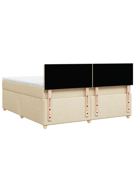 Giroletto a Molle con Materasso Crema 180x200 cm in Tessuto