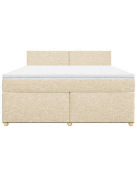 Giroletto a Molle con Materasso Crema 180x200 cm in Tessuto