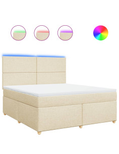 Giroletto a Molle con Materasso Crema 180x200 cm in Tessuto 2