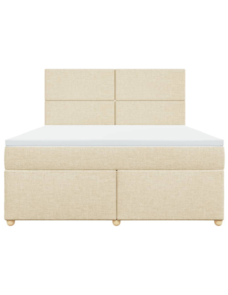 Giroletto a Molle con Materasso Crema 180x200 cm in Tessuto