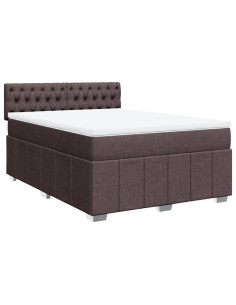 Giroletto a Molle con Materasso Marrone Scuro 160x200cm Tessuto 2