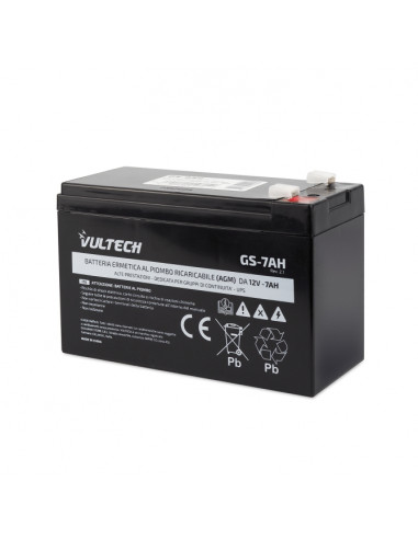 VULTECH BATTERIA ERMETICA AL PIOMBO PER UPS 12V 7A