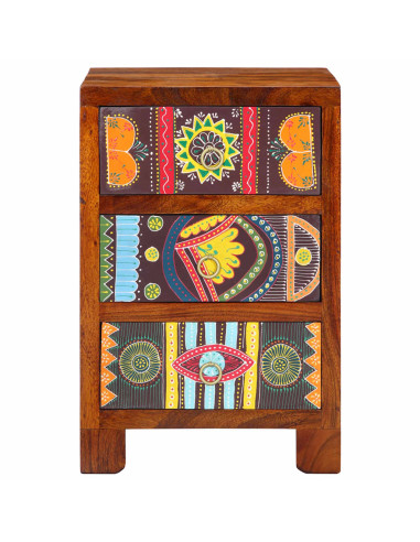 Comodino 40x40x60 cm in Legno Massello di Acacia
